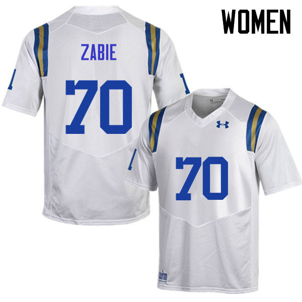 Women #70 Stephan Zabie UCLA Bruins Under Armour College Football Jerseys Sale-White - Click Image to Close